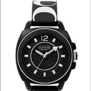 Coach boyfriend black & white silicone wat…
